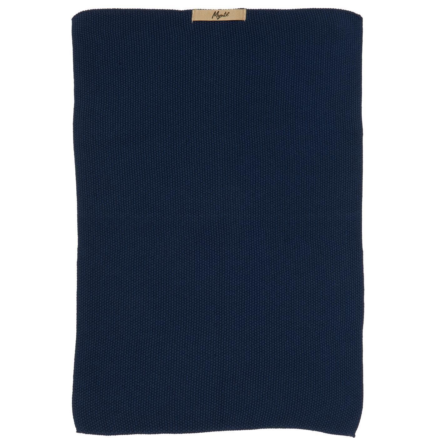 Midnight Blue Knitted Hand Knitted Hand Towel | Annie Mo's