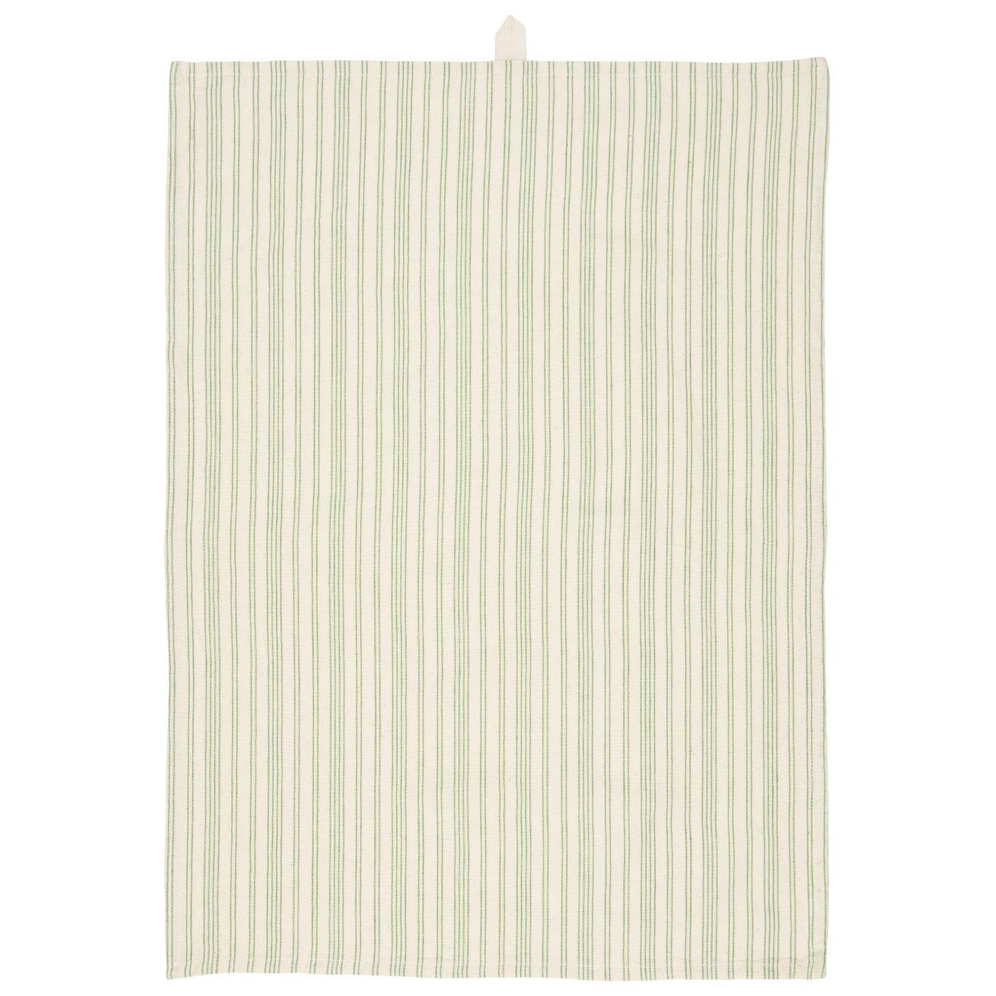 Billy Green and White Stripe Cotton Tea Towel | Annie Mo's