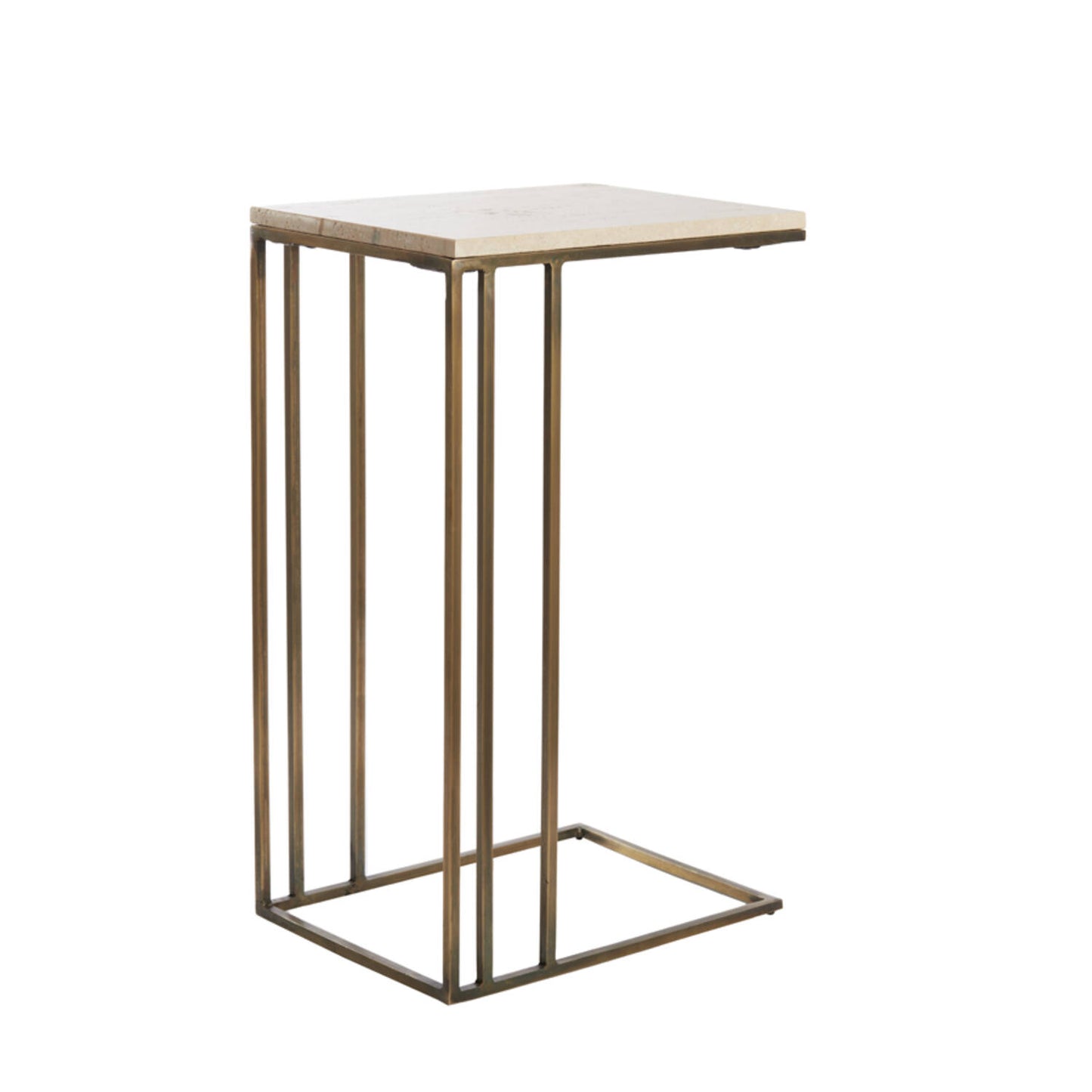 Antique Bronze and Travertine Sans Sofa Table 66cm
