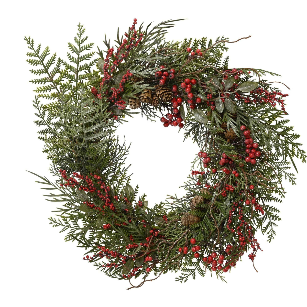 Red Glitter Berry Wreath 50cm | Annie Mo's