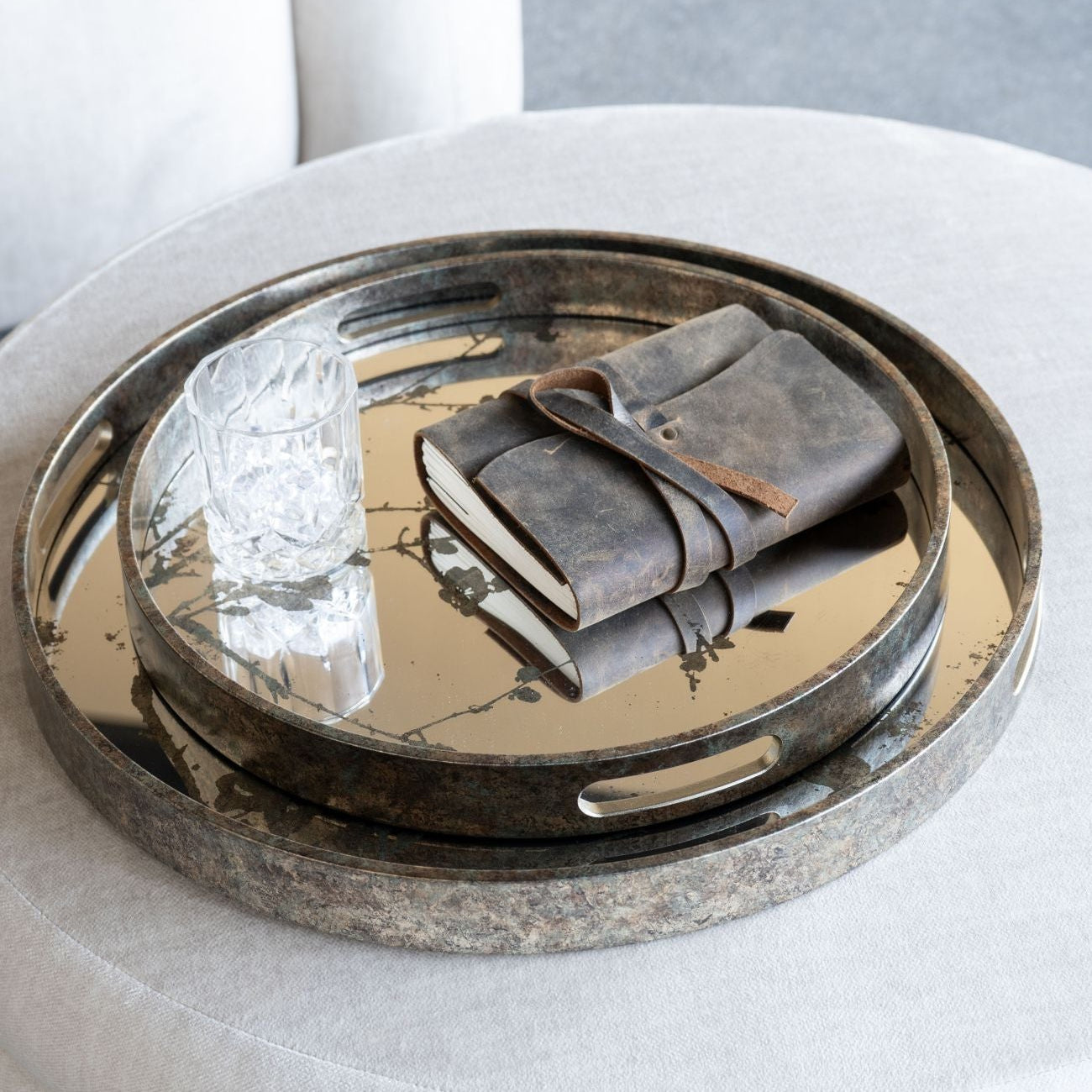 Vienna Antique Gold Blossom Trays - Size Choice