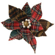 Tartan Poinsettia Flower Clip-On Decoration 31cm | Annie Mo's