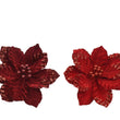 Velvet Poinsettia Glitter Flower Clip-On Decoration 35cm - Choice of Colour | Annie Mo's