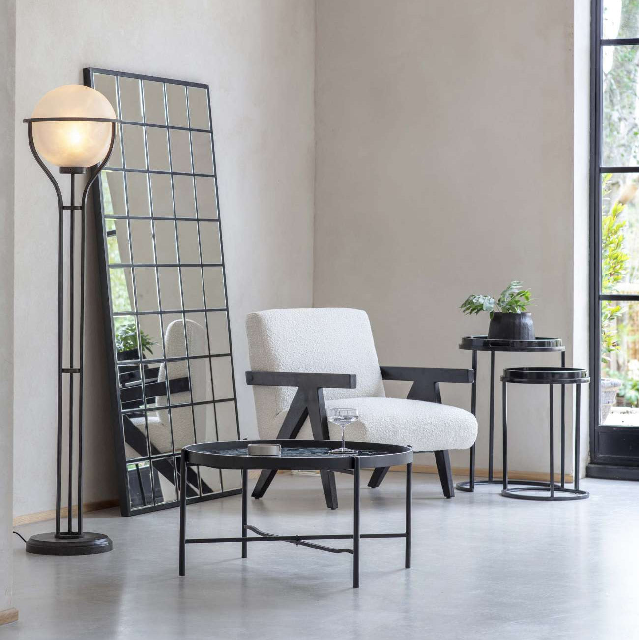 Monochrome Swirl Coffee Table 80cm  F | Annie Mo's