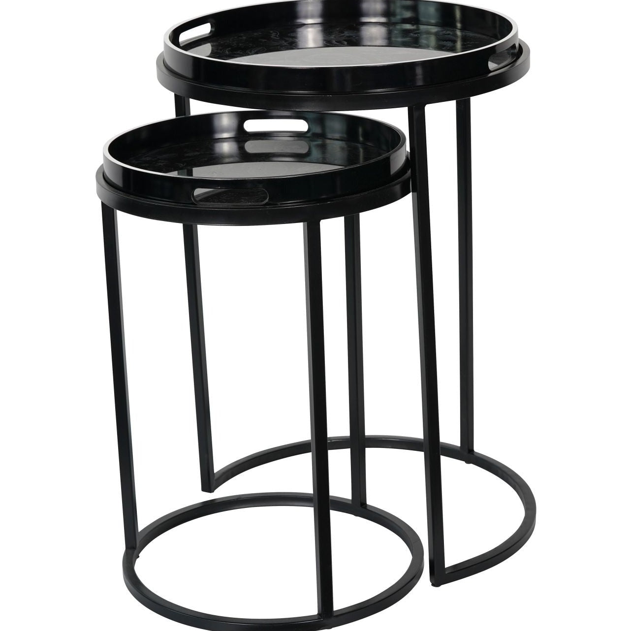 Louise Print Set Of 2 Side Tables With Removeable Trays 69cm | Annie