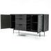 Bronx Black Acacia Buffet Cabinet with Two Doors and Three Drawers