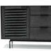 Bronx Black Acacia Buffet Cabinet with Two Doors and Three Drawers