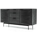 Bronx Black Acacia Buffet Cabinet with Two Doors and Three Drawers