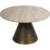Antique Brass and Light Travertine Coffee Table - Size Choice Large & Small | Annie Mo's