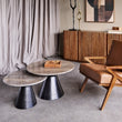 Charcoal Black and Dark Travertine Coffee Table - Size Choice Large & Small E | Annie Mo's