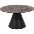 Charcoal Black and Dark Travertine Coffee Table - Size Choice Large & Small | Annie Mo's