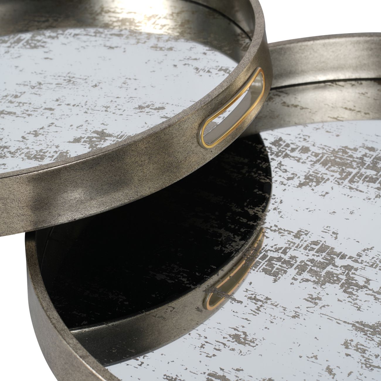 Laura Ashley Silver Set of Two Whinfell Mirrored Trays 45cm