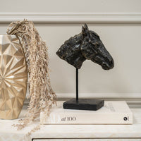 Antique Bronze Effect Bay Horse Head Sculpture 31cm E | Annie Mo's