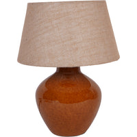 Aubrey Terracotta Ceramic Lamp With Hessian Shade 38cm | Annie Mo's