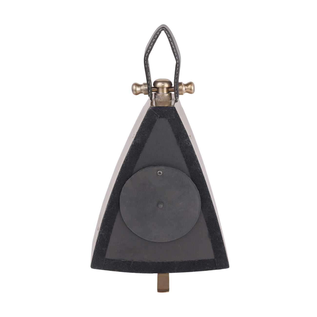 Isosceles Brass Curved Front Mantel Clock Large 36cm