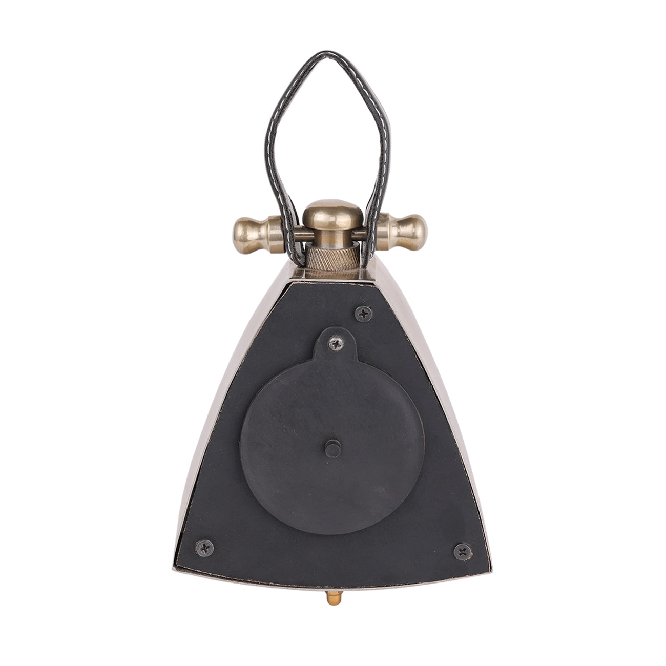 Isosceles Brass Curved Front Mantel Clock Small 18cm