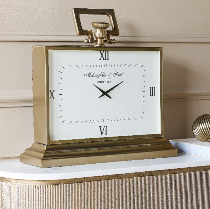 Latham Brass Rectangular Clock Large | Annie Mo's