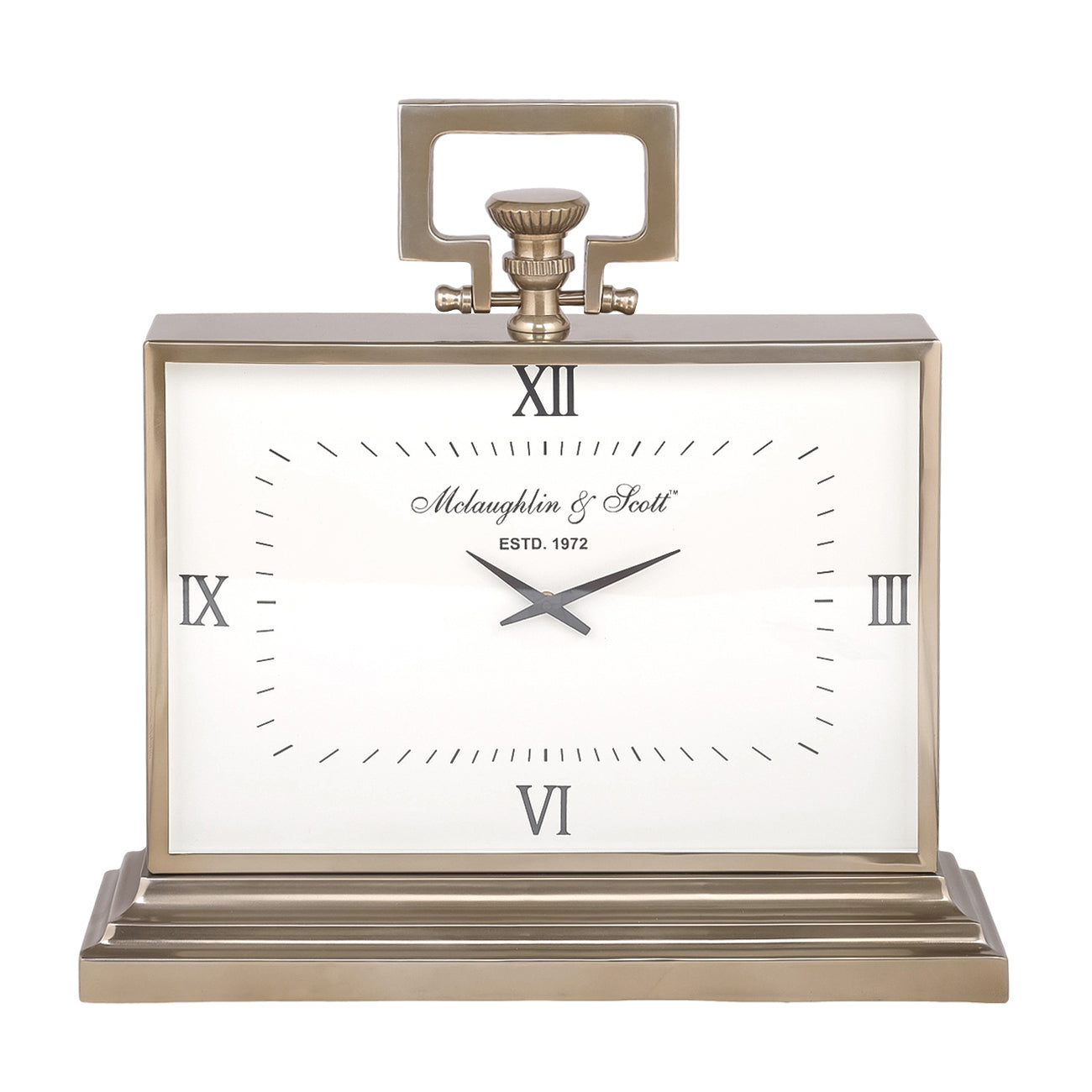 Latham Brass Rectangular Clock Large-B