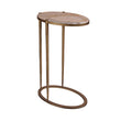 Iota Oval Accent Table Forest Brown Marble Smoked Gold Frame | Annie Mo's