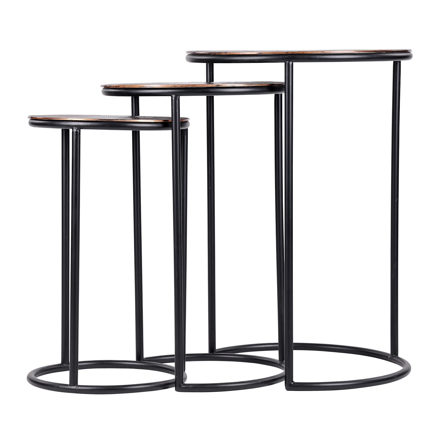 Copper Tone Set of Three Nesting Tables 63cm B | Annie Mo's