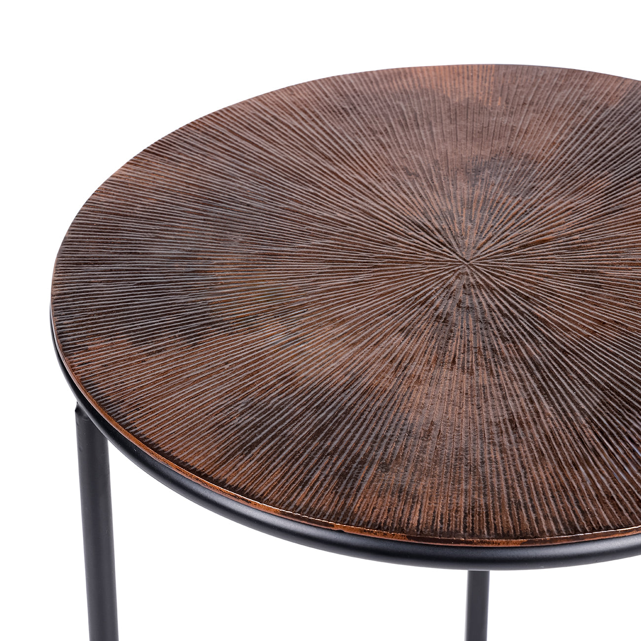 Copper Tone Set of Three Nesting Tables 63cm D | Annie Mo's