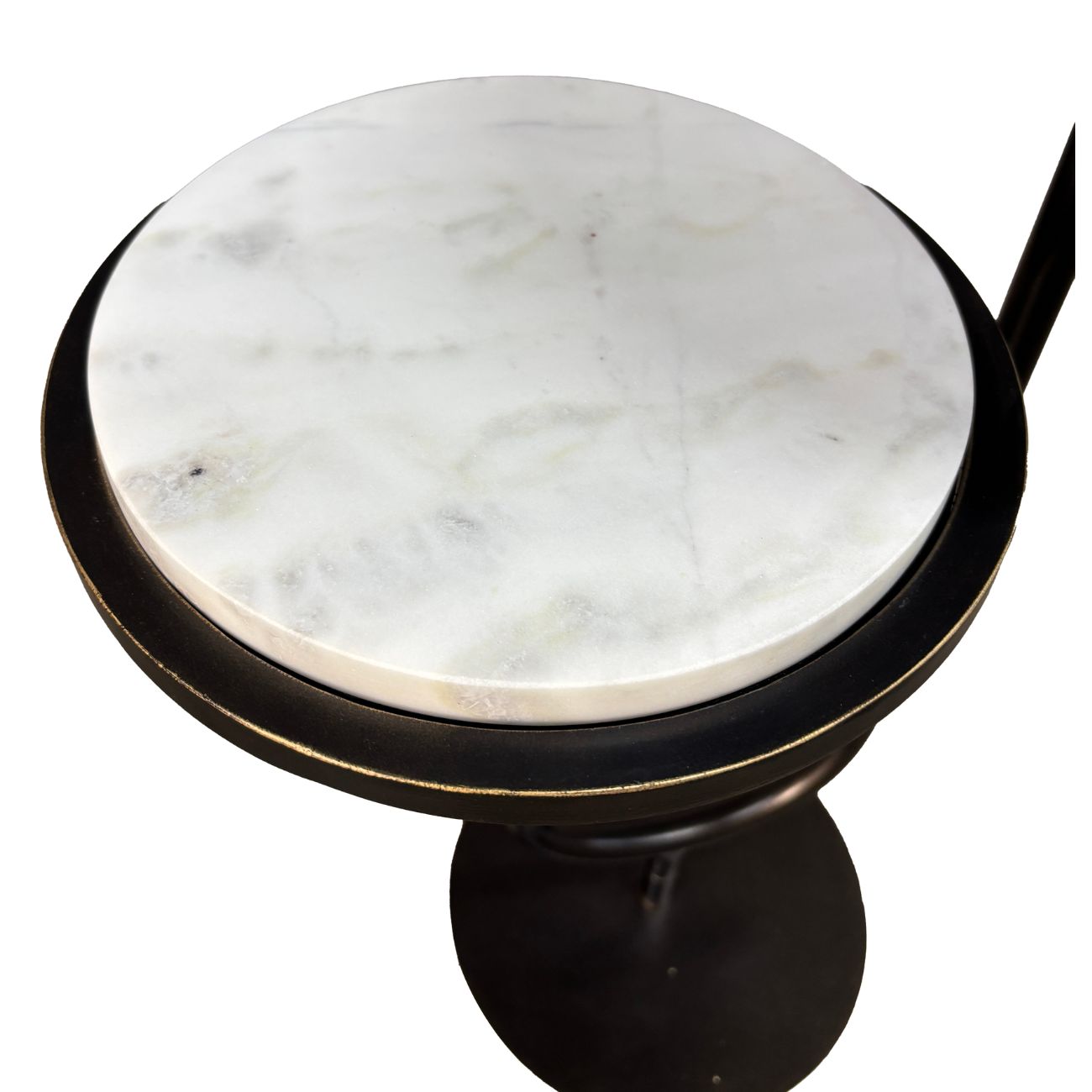 White Marble Accent Side Table 59cm C | Annie Mo's