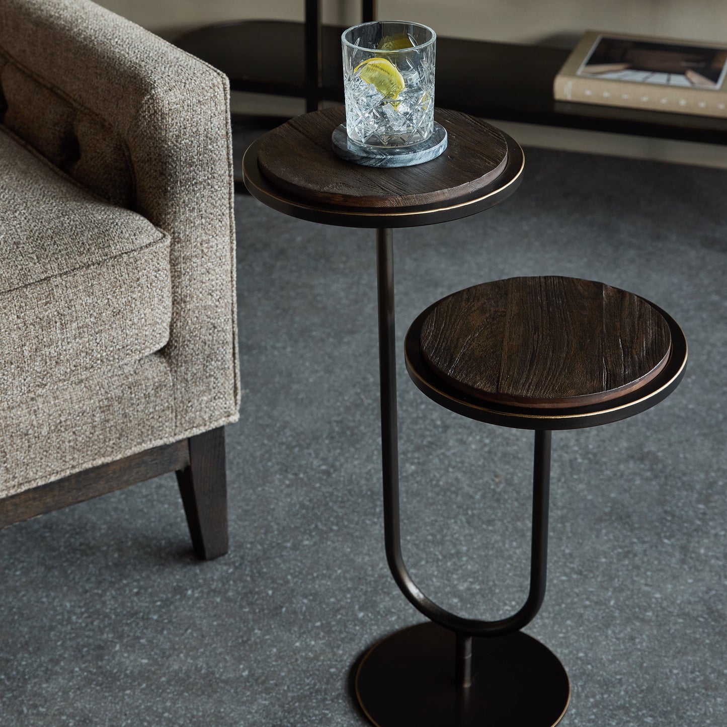 Walnut Accent Side Table 59cm E | Annie Mo's