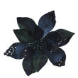Velvet Tartan Poinsettia Clip 27cm - Blue | Annie Mo's