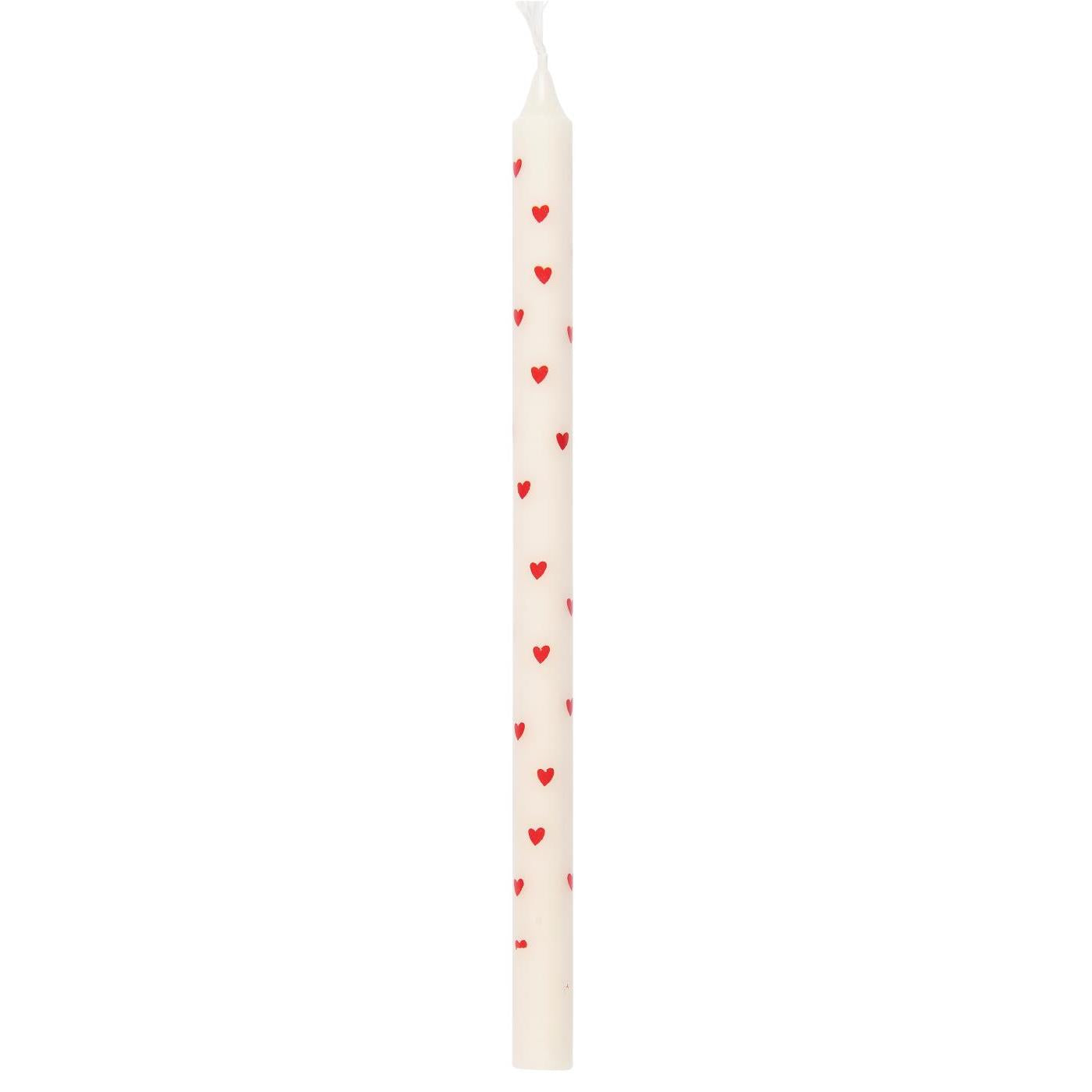 Red Hearts Taper Candle 20cm | Annie Mo's