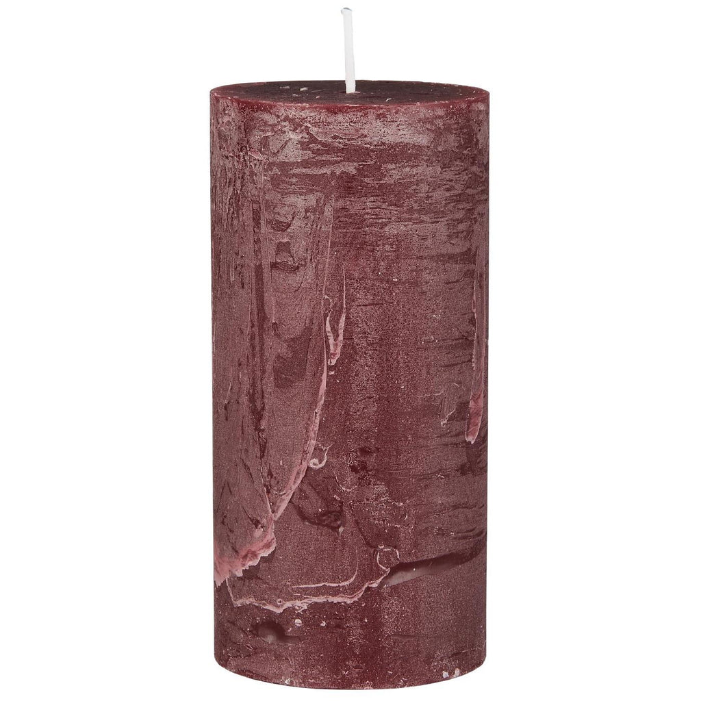Rustic Red Pillar Candle 14cm x 6.8cm | Annie Mo's