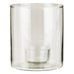 Glass Hurricane Lamp with Fixed Dinner Candle Holder - Size Choice