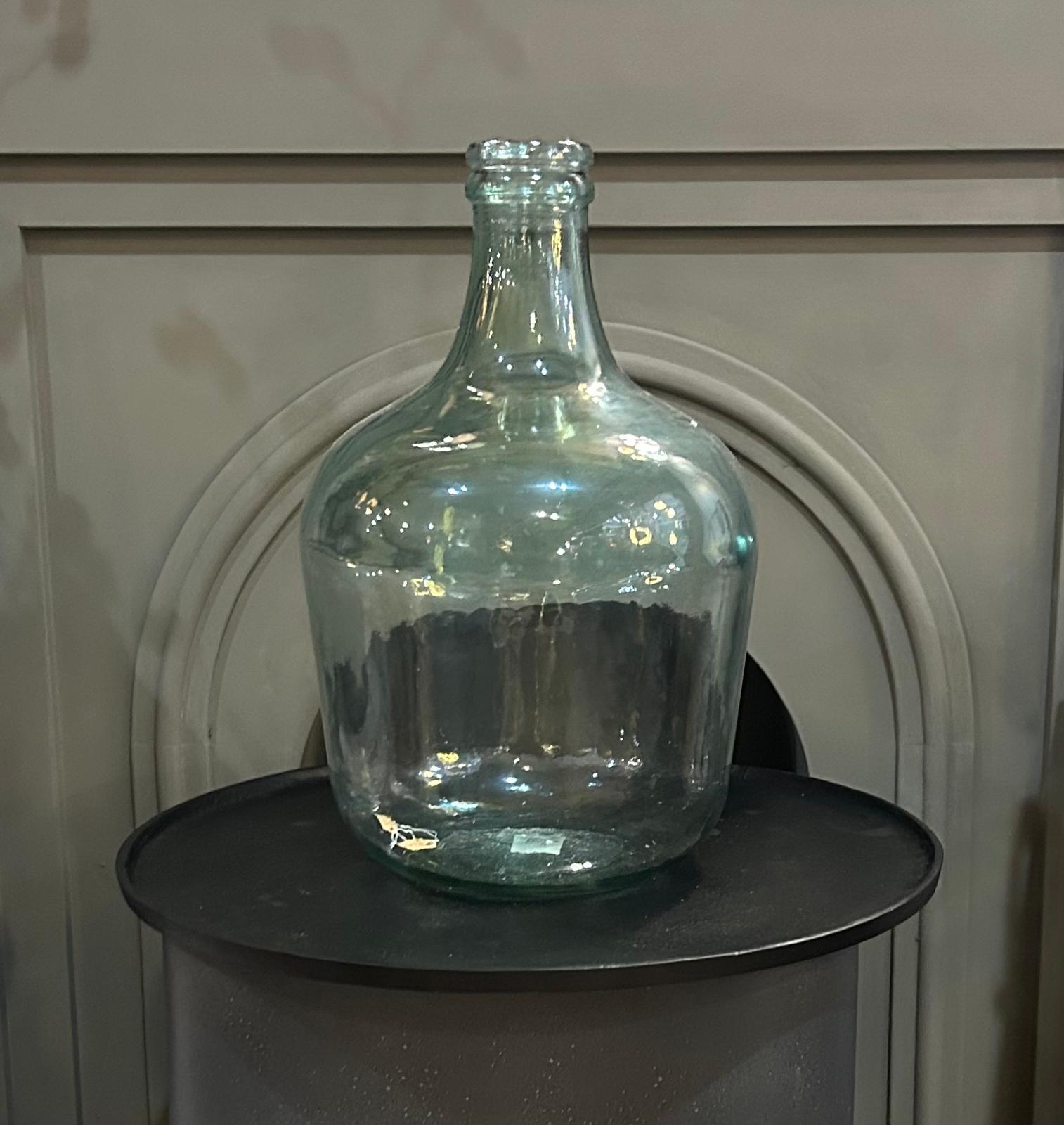 Large Light Green Glass Bottle 44cm