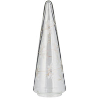 Gold Flowers Engraved Clear Glass Christmas Tree 28cm | Annie Mo's D