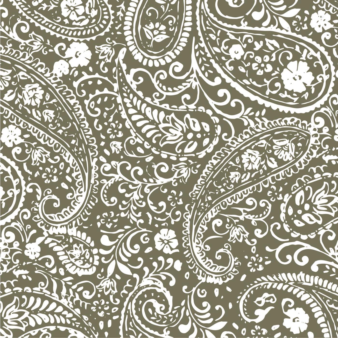 Green Paisley Pattern Napkins - 20 Pieces per Pack