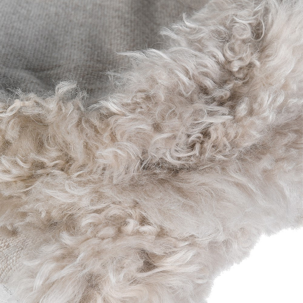 Fur Trimmed Cashmere Throw 185cm