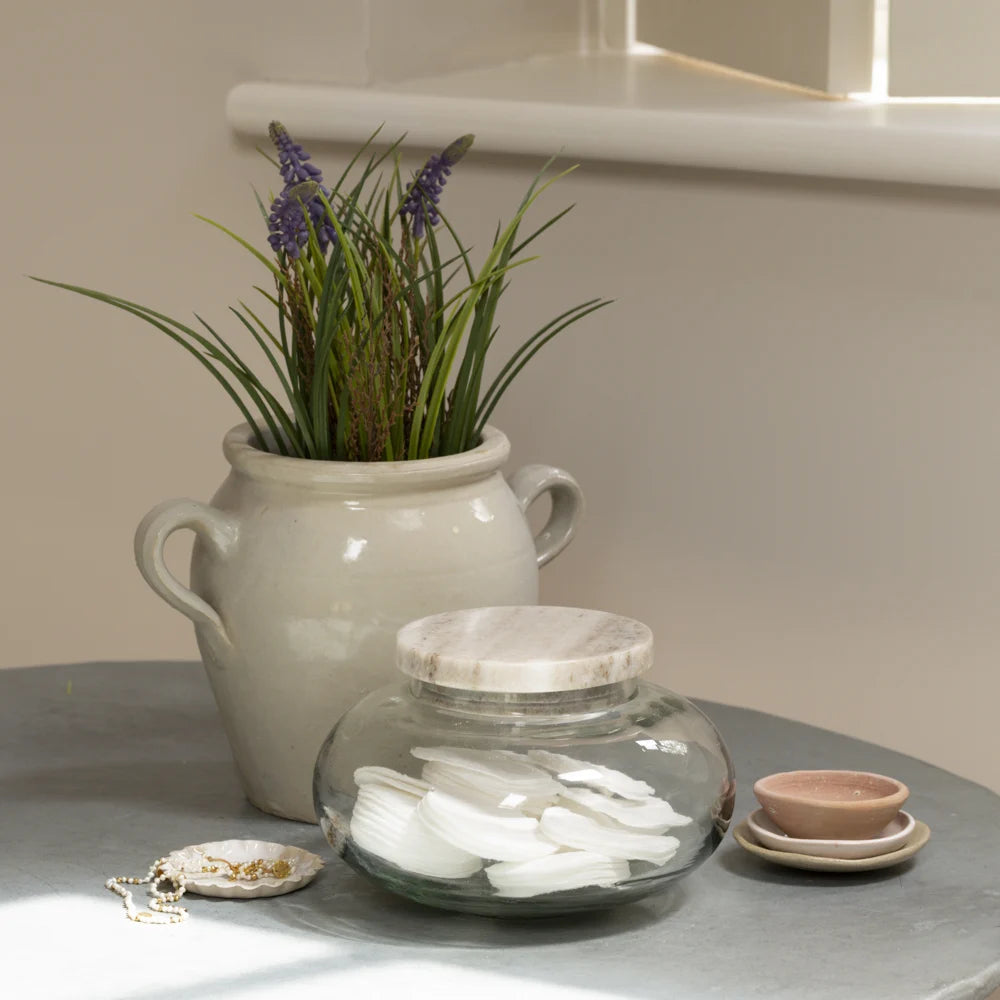 Glass Jar with Marble Lid 17cm | Annie Mo's