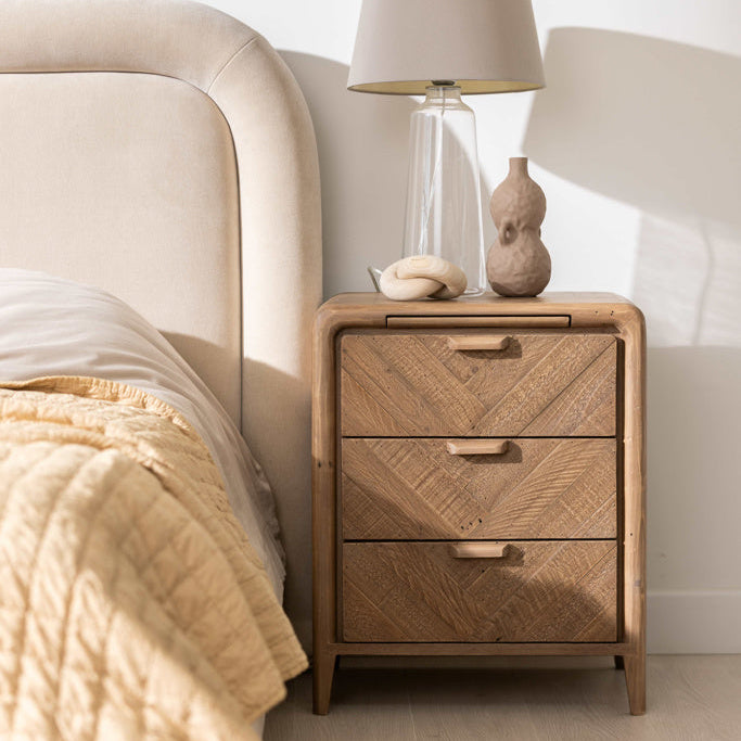 Atauro Three Drawer Bedside - Size Choice d