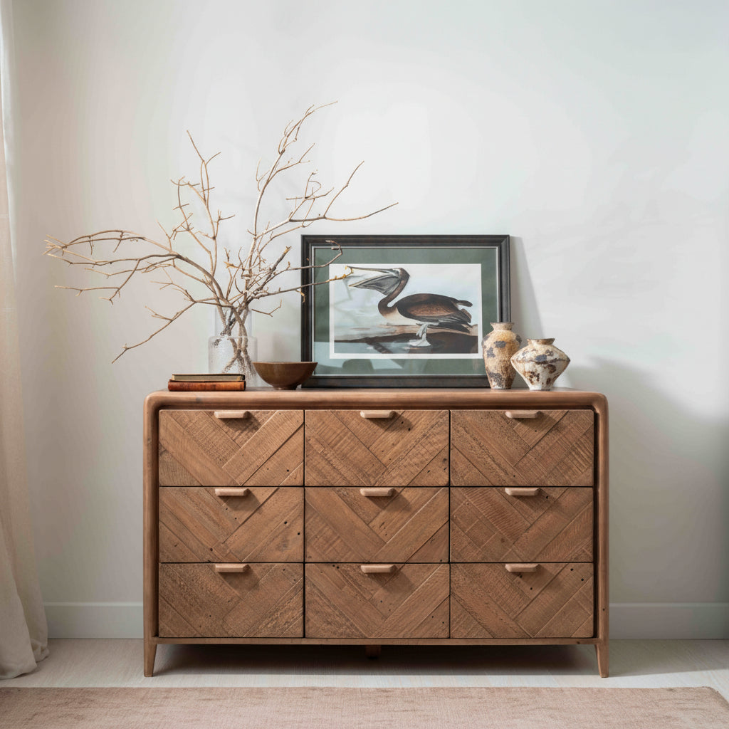 Atauro Nine Drawer Chest of Drawers 140cm Wide a