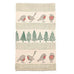 Textile with bird and tree pattern on a white background