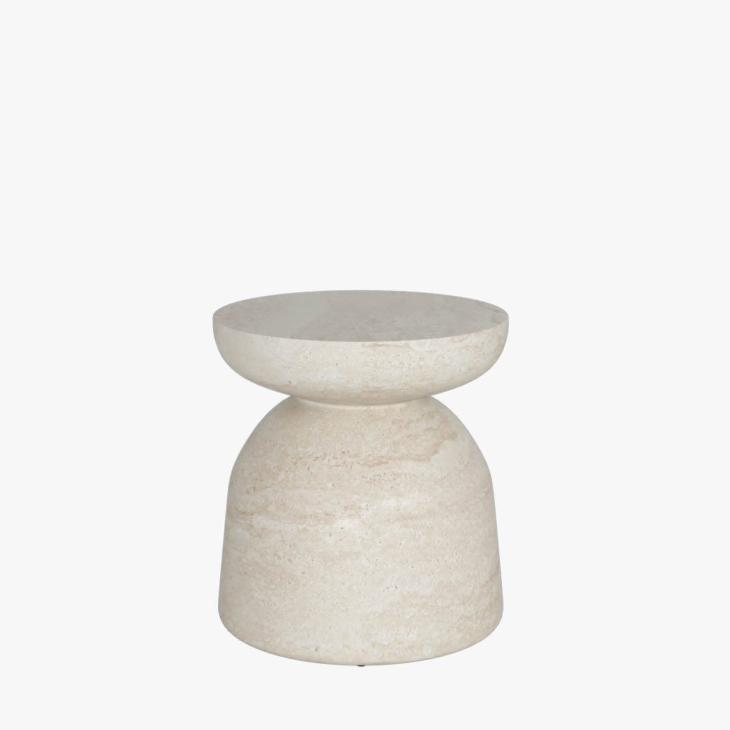 Abigail Ahern Diablo Side Table (Light Travertine) 44cm High