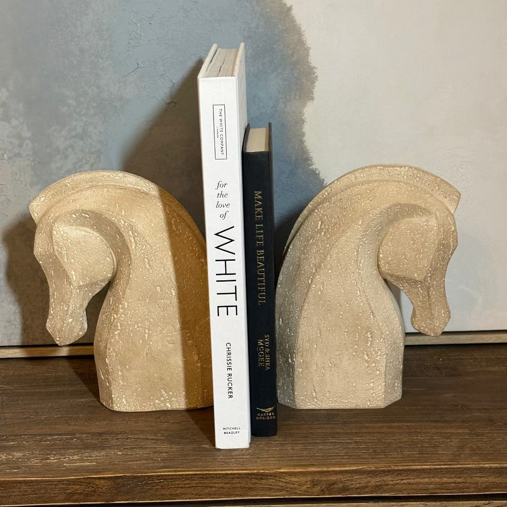 Abstract Horse Heads Bookends 22cm