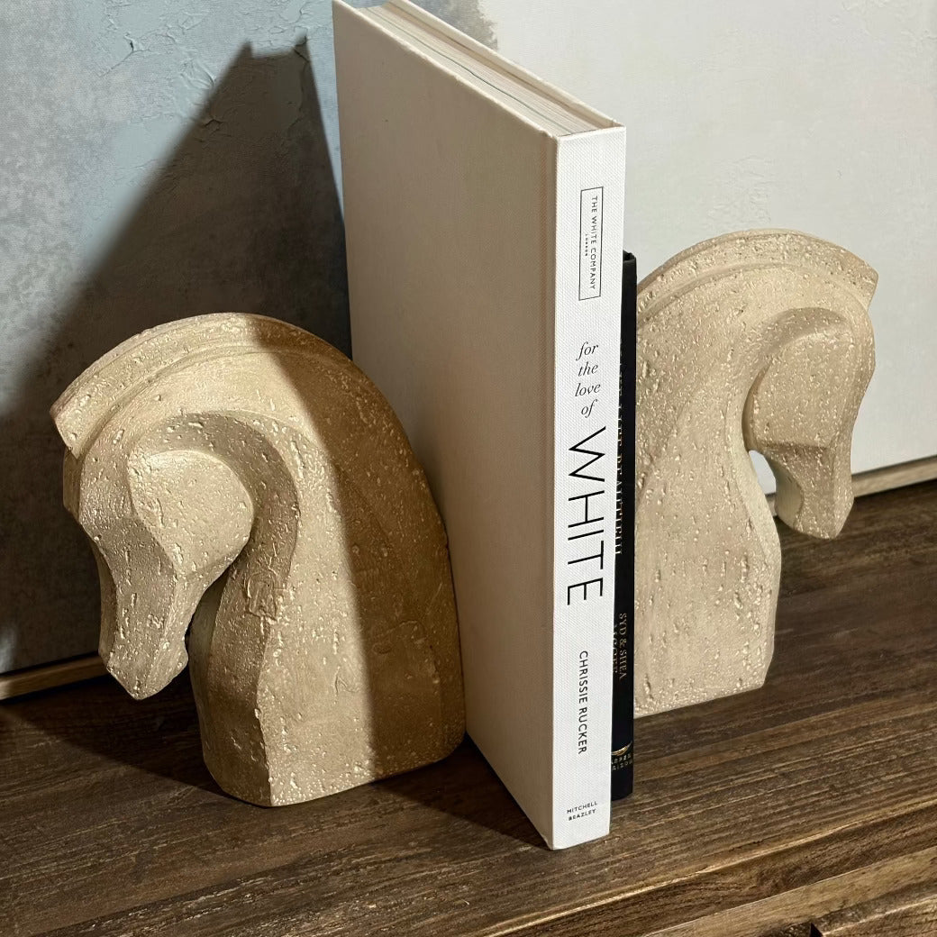 Abstract Horse Heads Bookends 22cm-C