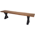 Acacia Wood Live Edge Dining Bench with Black Metal Cross Legs 180cm