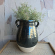 Aged Green Terracotta Vase with Handle 1