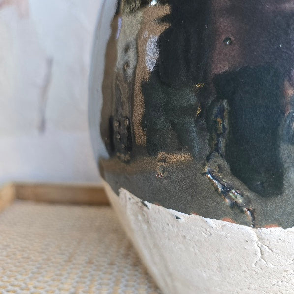 Aged Green Terracotta Vase with Handle 5