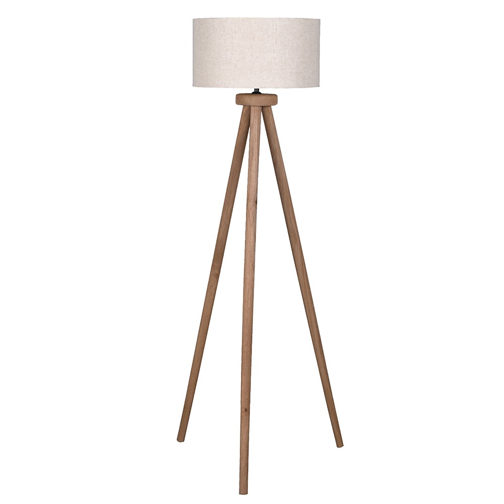 Almond Tripod Floor Lamp with Cotton Shade 149cm | Annie Mo's