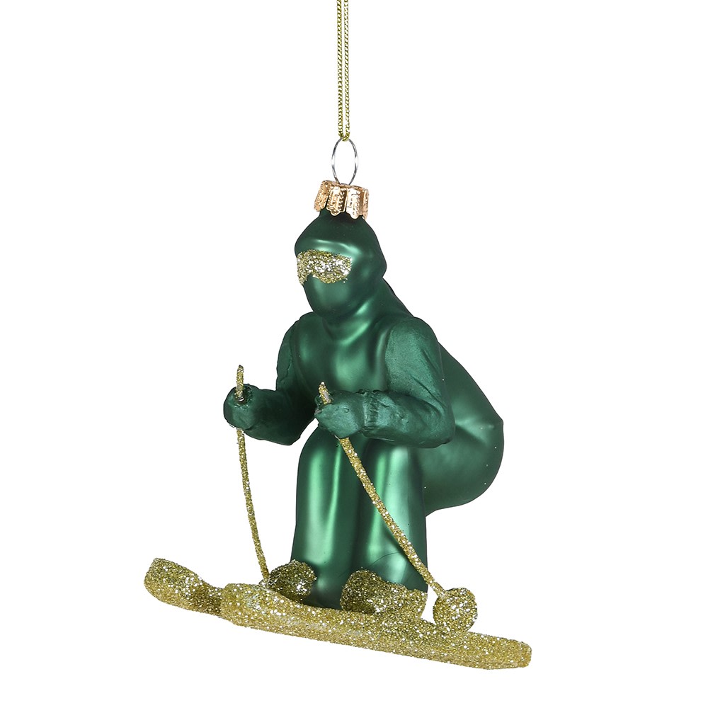 Alpine Skier On The Slopes Hanging Decoration 10cm | Annie Mo's