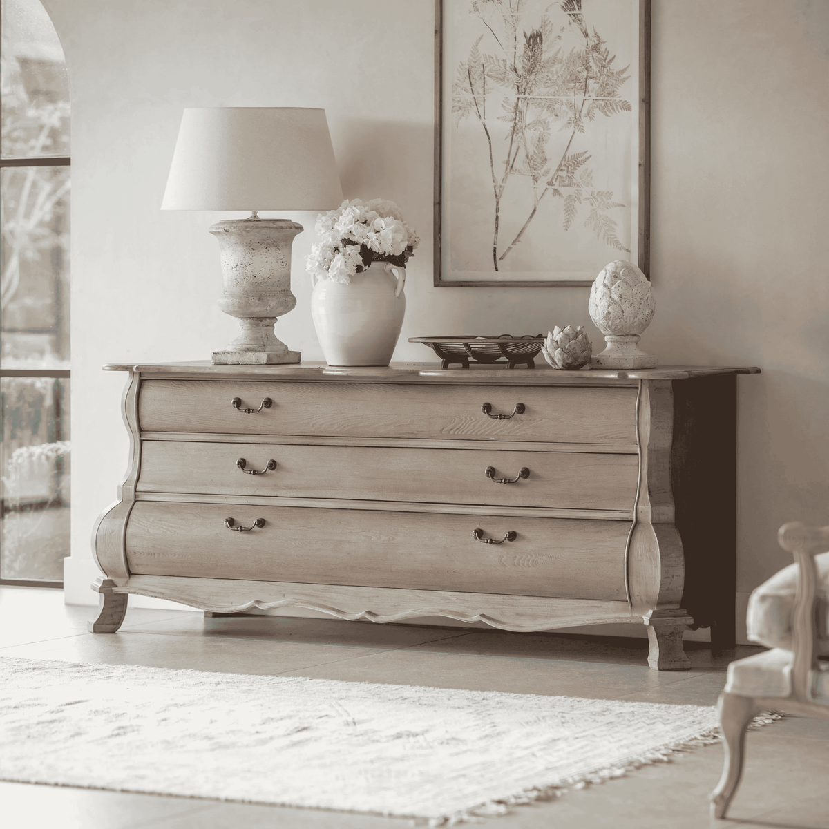 Ambersham Reclaimed Elm Large Chest of Three Drawers 187cm