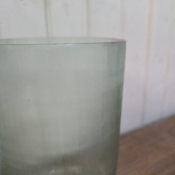 Amka Light Blue Ribbed Glass Vase 21cm-H
