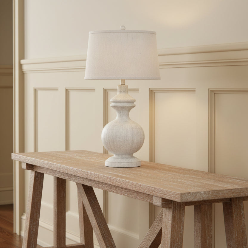 Amorie Table Lamp With Linen Shade 71cm | Annie Mo's